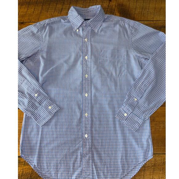 Ralph Lauren Mens Light Blue Plaid Long Sleeve Button Down Dress Shirt Small - Picture 2 of 6